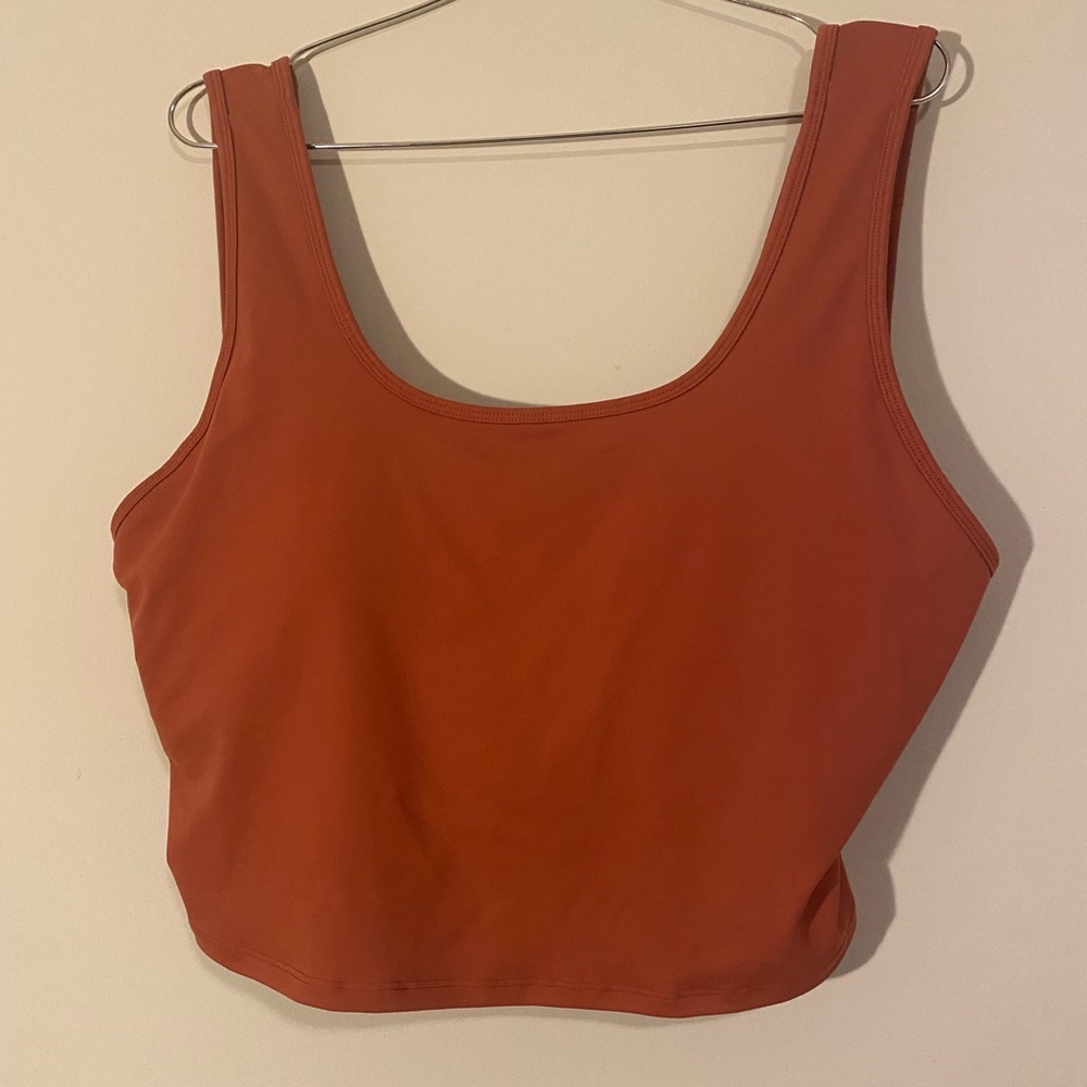 HALARA Orange Fitted Crop Tank Top